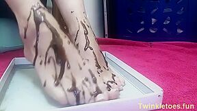 Cute Girl Plays For You With Finest Belgian Chocolate