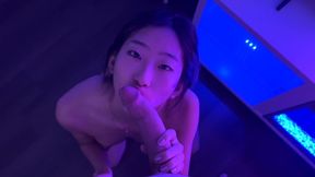 Raw Asian teen beauty Raya Steele gets ravaged, sucks cock&#x1F32D;, gets creampied on her face!