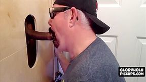 Fat Dude Loves Sucking Glory Hole Cocks More Than Anything