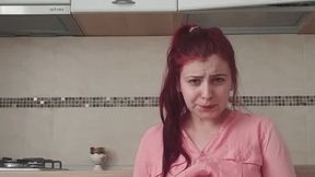 Squirting on the kitchen so hard