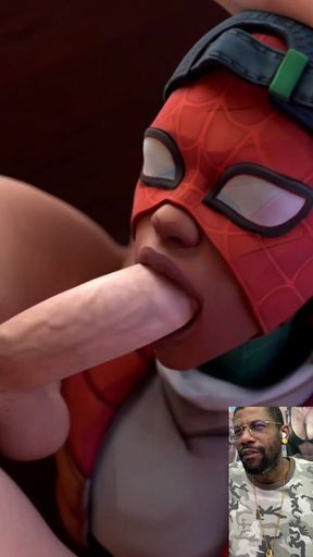Ebony Spider-man Slut Deepthroating Spooder-man’s Thicc Hard Ass Cock