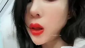 Beautiful Asian Darling Playing On Camera