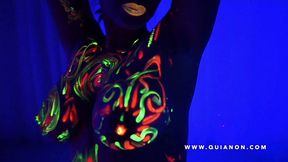 quianon - intense three-dimensional art with amelia red.