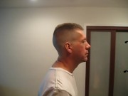 Back from the barbershop, checking out my new high and tight - from 2013