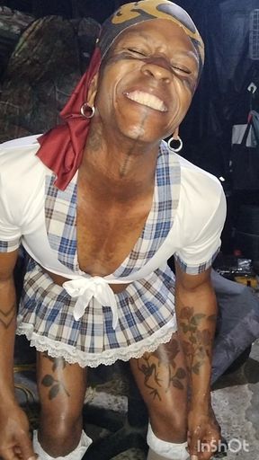 Femboy in a Mini Skirt. Back to Back Cumshots