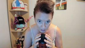 inflating big inflatable penis in asmr with blue yeti microphone