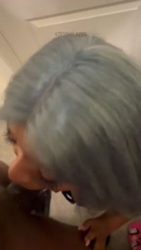 Her friend making her gag on it