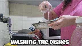 Doing the Dishes: Slow Washing, Soap Suds & Close-Up Hand Movements