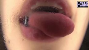 Silk Tongue Glides Slow with Glossy Lips Dripping Pure Temptation - Clip2