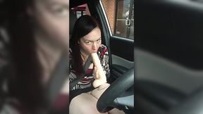My ex wife loves fucking herself with a dildo in her car