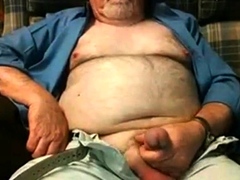 Hairy Grandpa Bear Fondling His Cock