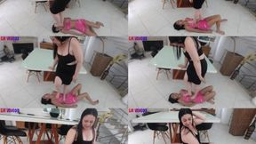 STEPPING ON CATITA'S LITTLE BODY - GODDESS LETICIA MILLER & SLAVE LITTLE KATITA - EXCLUSIVE LM VIDEOS FEBRUARY 2025 - CLIP 3