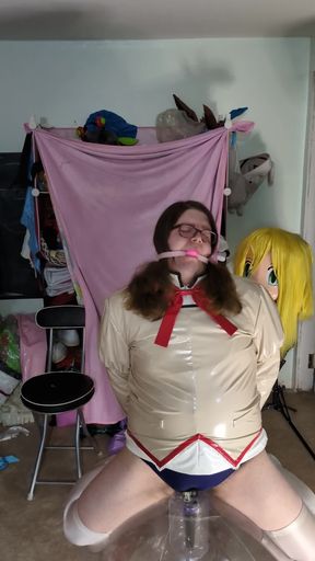 PVC Madoka Cosplay, Gagged and Humping Vibraitor Inflatable