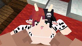 minecraft jenny mod fapcraft - ellie, a goth dommy mommy with a cow bikini and tasty milkers