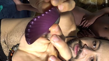 Sexy duo get freaky with Kegels & intense clit toys; she gushes plentiful semen on his face