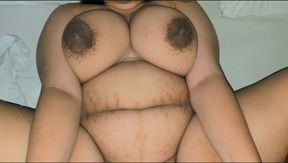 Creampie on chubby Asian pussy
