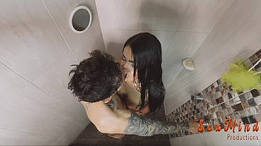 Taking a shower with a tranny
