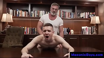 Teen seduced on Daddy&#039_s Desk @MasonicBoyz