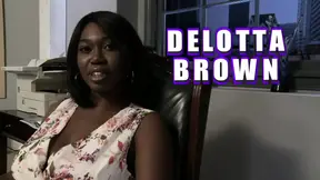 Ebony MILF Delotta Brown gets her big tits fucked in the office