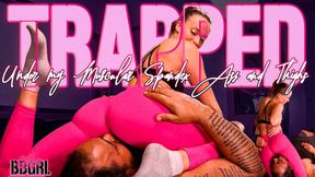 Hot Pink Flexing Femdom pt 1 - Muscular Pink-Haired Goddess Facesitting & Headscissoring Slave in Bright Pink Yoga Pants