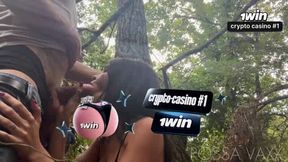 Porn-loving breezy gets creamed by an Italian tourist while walking.