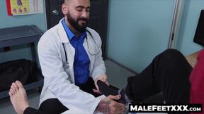 MaleFeetXXX.com - Amone Bane's feet fucked by bearded Rikk York while he jerks off in