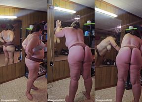 Redheadcreampie420 strips down and flaunts her juicy curves