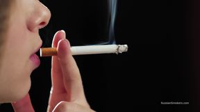 Ultra HD Russian Beauty Smoking Cigarette Seaside