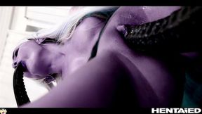 Real Life Hentai Drow Elf got alien tested bukkake and creampie