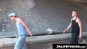 Blonde top Jordan uses submissive Sahaj as personal jobsite fucktoy