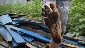 Condoms on My Feet in the Rain - They Broke and I Walked Barefoot in Mud