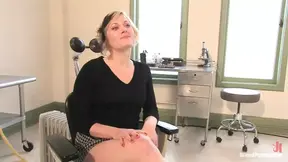 The Dentist - Sexy girl gags on pussy eating and gets tied up