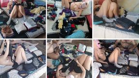 Foreplay in the bedroom with an amateur couple.