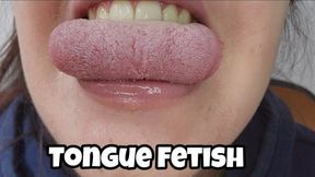 Long Tongue Fetish - Tongue Moving & Finger Licking Close Up