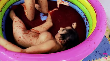 Two of the most amazing gay girls Tammie Lee and Romana Ryder wrestled in jelly