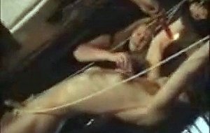 Binded shemale gets pain