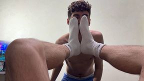 Pov: Friend Sniffs Socks And Gets Cum On Face