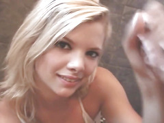 Bikini Blonde Amateur Milks Cock In The Bathroom anal