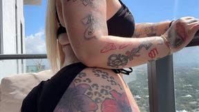 FARTS outside in my swimsuit! Phat juicy PAWG!