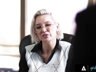 GIRLSWAY - Stacked Slavemaster Boss Kenzie Taylor Makes Her 2 Bad Gossiping Employees Eat Her Cunt