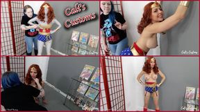 Comic Book Store Mannequin Transforms into a Real Life Wonder Woman Doll with Cali Logan and Vonka (mob)