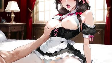 Taboo maid YUNYUN soaks through her uniform creampie