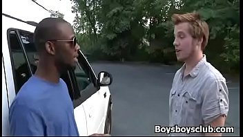 Black massive gay man seduce white sexy boy with his BBC 24