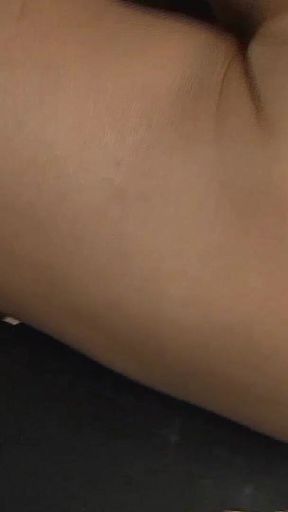 Horny Brunette Babe Masturbates with Banana and Eats Pussy