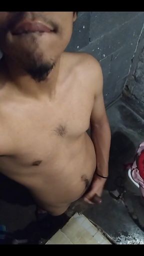 Latino Boy Masturbates in His Toilet