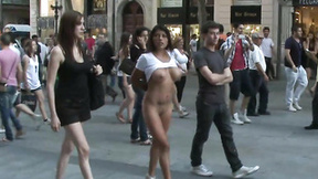 Big Titted naked Latin walked in public