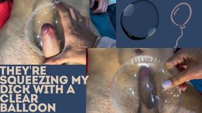 Handjob with clear balloons