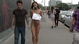 Jacqueline Bound Naked In Public Street