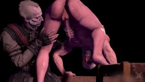 Geralt’s cursed cock milked in Witcher 3d gay handjob cumshot