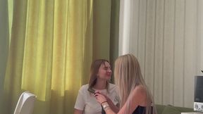 Blondies and Milora are vacuuming each other and laughing! MP4